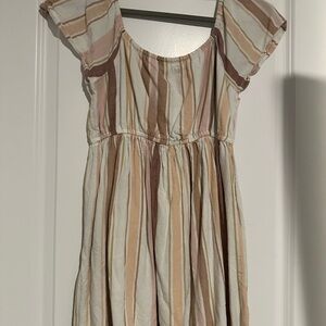American Eagle Outfitters  Dress with Cream and Brown Stripes